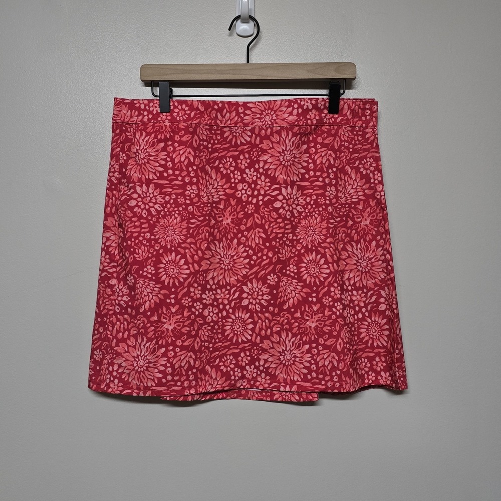 Ripskirt Dahlia Teaberry Wrap Cover Up Skirt Side Pockets EUC Sz L Beach Resort